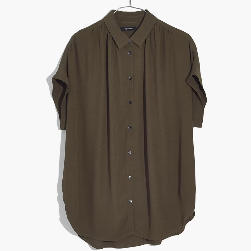 Madewell Central Drapey Shirt Kale XXS